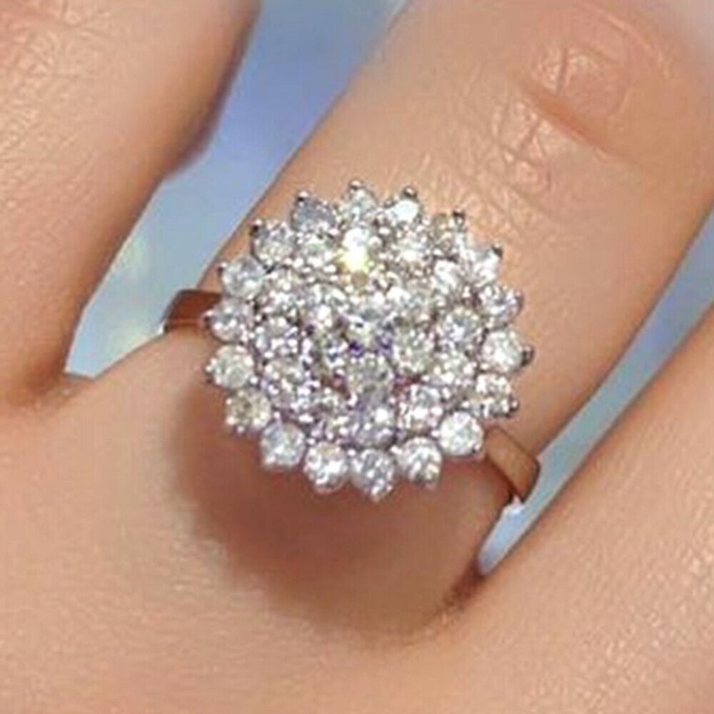 New Beautiful 925 Silver Diamond Ring
